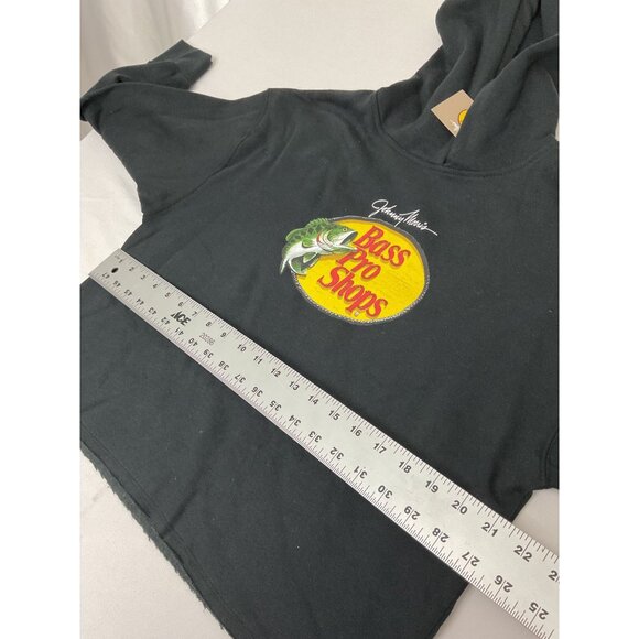 Johnny Morris Bass Pro Shops Womens Black Cropped Hoodie Sweatshirt M - Picture 6 of 7